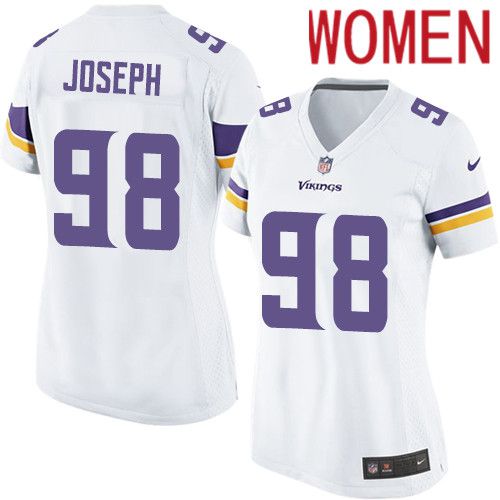 Cheap Women Minnesota Vikings 98 Linval Joseph Nike White Game NFL Jersey